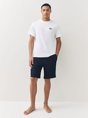 Lacoste White Crocodile Print Cotton Loungewear T-Shirt - Image 2 of 4