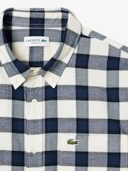 Lacoste Cream Large Check Flannel Shirt - Image 3 of 3