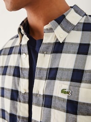 Lacoste Cream Large Check Flannel Shirt - Image 4 of 7