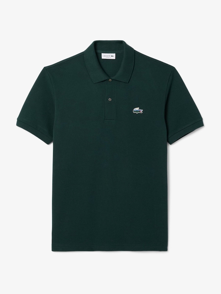 Lacoste Green Classic Fit Landscape Crocodile Polo Shirt - Image 1 of 2