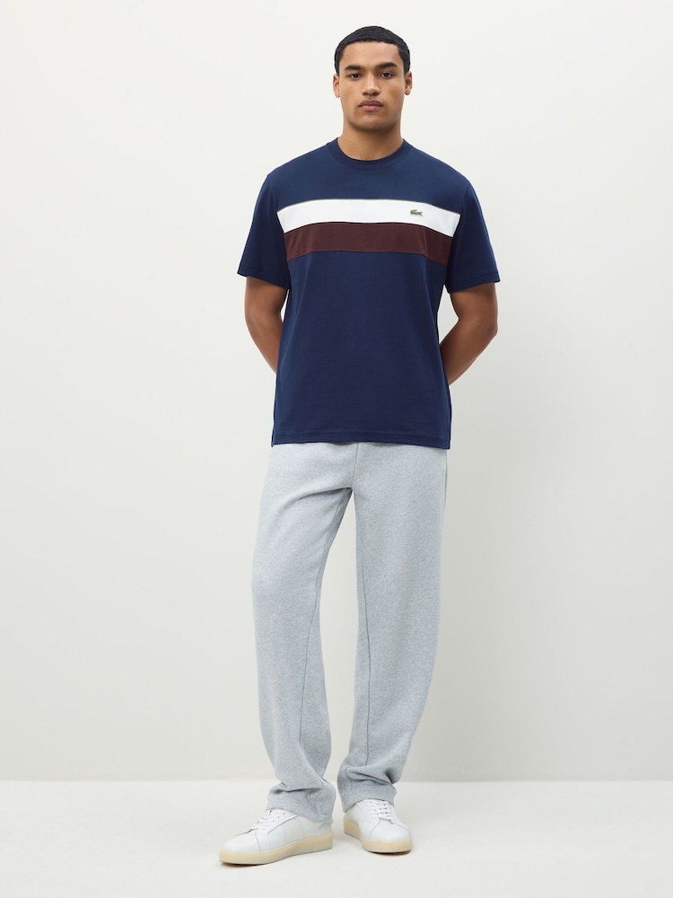 Lacoste Blue Classic Fit Colorblock Jersey T-Shirt - Image 4 of 4