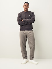 Lacoste Brown Classic Fit Brushed Fleece Sweatshirt - Image 4 of 6