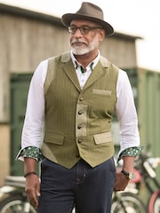 Joe Browns Green Striped Waistcoat - Image 1 of 7