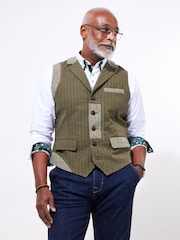 Joe Browns Green Striped Waistcoat - Image 3 of 7