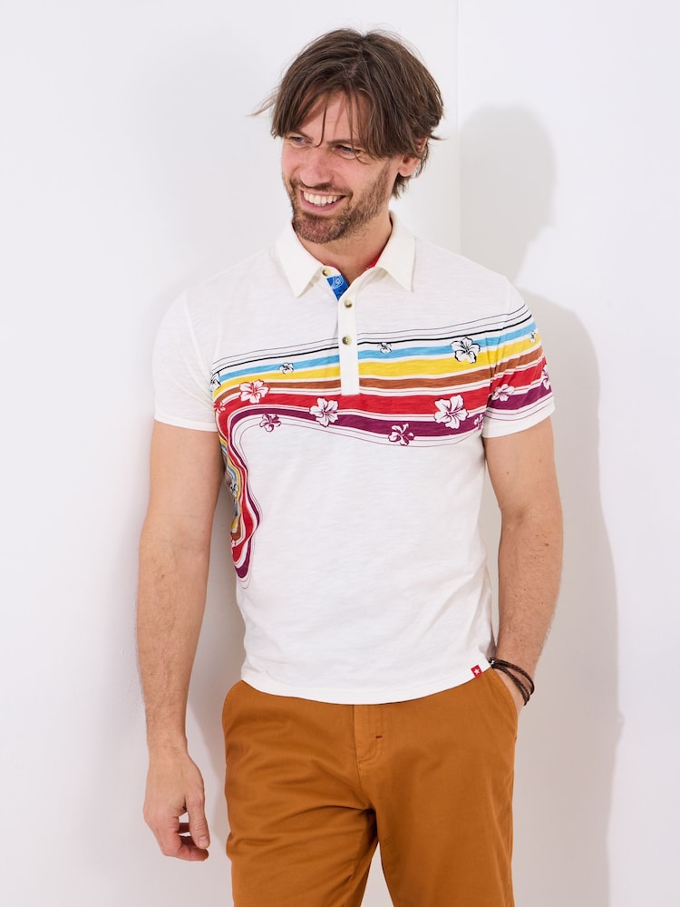 Joe Browns Retro Contrast Stitch 100% Cotton Polo Shirt - Image 1 of 5