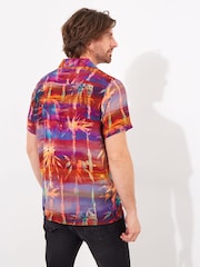 Joe Browns Orange Sunset Palm Tree Short Sleeve Shirt - Image 4 of 7