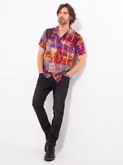 Joe Browns Orange Sunset Palm Tree Short Sleeve Shirt - Image 5 of 7