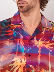 Joe Browns Orange Sunset Palm Tree Short Sleeve Shirt - Image 6 of 7