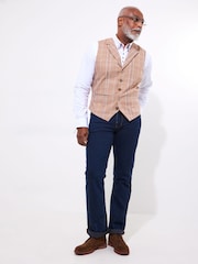 Joe Browns Brown Summer Check Waistcoat - Image 3 of 5