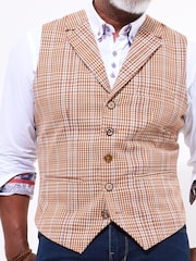 Joe Browns Brown Summer Check Waistcoat - Image 4 of 5