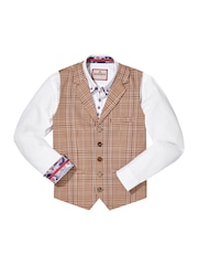 Joe Browns Brown Summer Check Waistcoat - Image 5 of 5