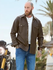 Joe Browns Brown Vintage Western Leather Shirt - Image 2 of 7