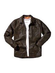 Joe Browns Brown Vintage Western Leather Shirt - Image 7 of 7