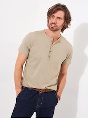 Joe Browns Washed Graphic Print Henley 100% Cotton T-Shirt - Bild 1 von 5