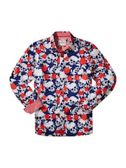 Joe Browns Blue Rose Skull Print Long Sleeve 100% Cotton Shirt - Image 7 of 7