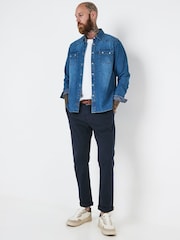 Joe Browns Blue Straight Leg Chino Trousers - Image 3 of 5