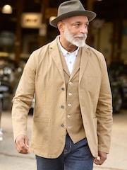 Joe Browns Brown Vintage Workwear Twill Blazer - Image 1 of 7