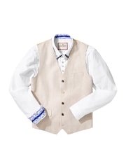Joe Browns Cream Woven Linen Blend Waistcoat - Image 5 of 5