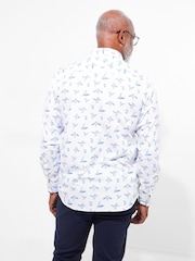 Joe Browns White Sketchy Bird Print 100% Cotton Shirt - Image 4 of 5