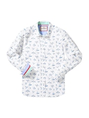 Joe Browns White Sketchy Bird Print 100% Cotton Shirt - Image 5 of 5