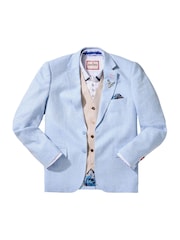 Joe Browns Blue Tonal Linen Herringbone Blazer - Image 7 of 7