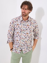 Joe Browns White Spring Ditsy Floral Print Long Sleeve 100% Cotton Shirt - Image 1 of 5