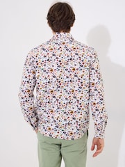 Joe Browns White Spring Ditsy Floral Print Long Sleeve 100% Cotton Shirt - Image 4 of 5
