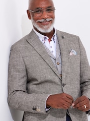 Joe Browns Brown Woven Blend Blazer - Image 3 of 7