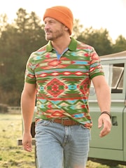 Joe Browns Green Vibrant Print Polo Shirt - Image 1 of 7
