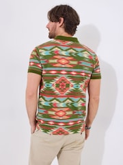 Joe Browns Green Vibrant Print Polo Shirt - Image 3 of 7