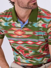 Joe Browns Green Vibrant Print Polo Shirt - Image 6 of 7