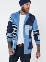 Joe Browns Blue Washed Cable Knit 100% Cotton Cardigan - Image 2 of 6