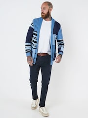 Joe Browns Blue Washed Cable Knit 100% Cotton Cardigan - Image 3 of 6