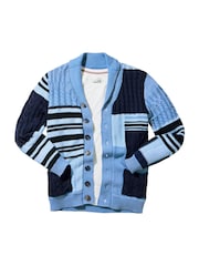 Joe Browns Blue Washed Cable Knit 100% Cotton Cardigan - Image 6 of 6