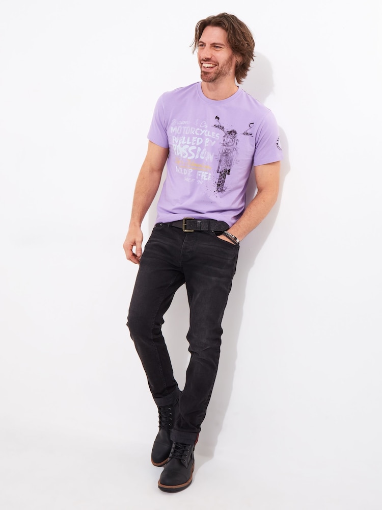 Joe Browns Purple Wild and Free Motorcycle 100% Cotton T-Shirt - Image 3 of 7