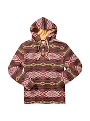 Joe Browns Red Print Warm Button Detail Hoodie - Image 7 of 7