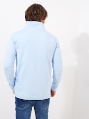 Joe Browns Blue Washed Quarter Zip 100% Cotton Sweatshirt - Image 3 of 7