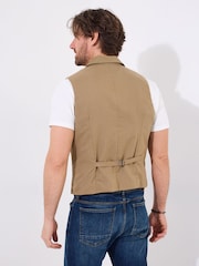 Joe Browns Brown Vintage Workwear Twill Waistcoat - Image 2 of 6