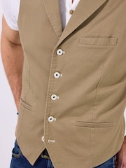 Joe Browns Brown Vintage Workwear Twill Waistcoat - Image 5 of 6