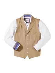 Joe Browns Brown Vintage Workwear Twill Waistcoat - Image 6 of 6