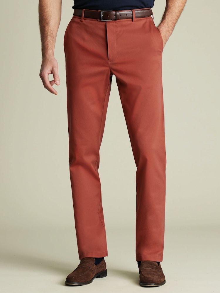 Charles Tyrwhitt Brown Slim Fit Smart Casual Chino  Trousers - Image 1 of 5