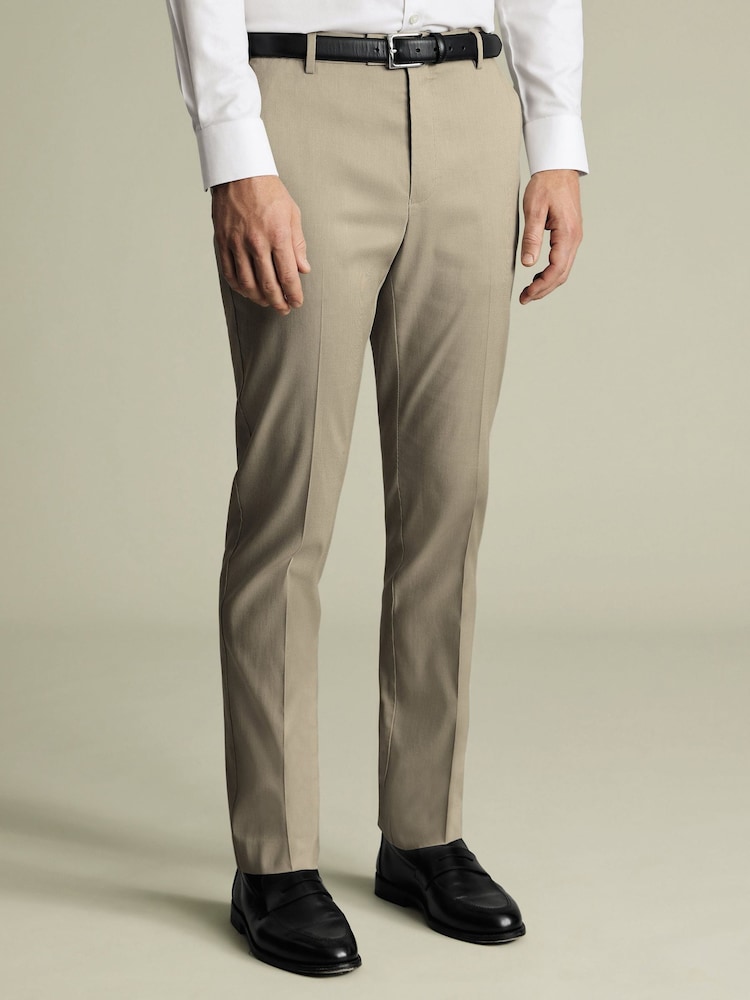 Charles Tyrwhitt Natural Slim Fit Smart Trousers - Image 1 of 5 Charles Tyrwhitt Natural Slim Fit Smart Trousers - Image 1 of 5