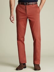 Charles Tyrwhitt Brown Classic Fit Smart Casual Chino Trousers - Image 3 of 5
