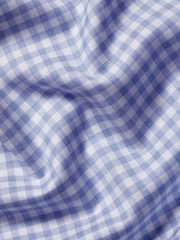 Charles Tyrwhitt Blue Slim Fit Cutaway Collar Non Iron Gingham 100% Cotton Shirt - Image 5 of 5
