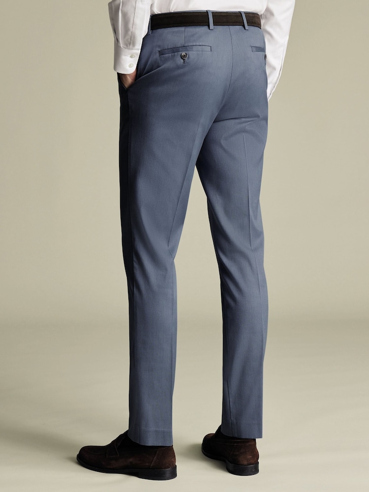 Charles Tyrwhitt Blue Slim Fit Smart Trousers - Image 2 of 5
