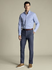 Charles Tyrwhitt Blue Slim Fit Smart Casual Chino Trousers - Image 1 of 5