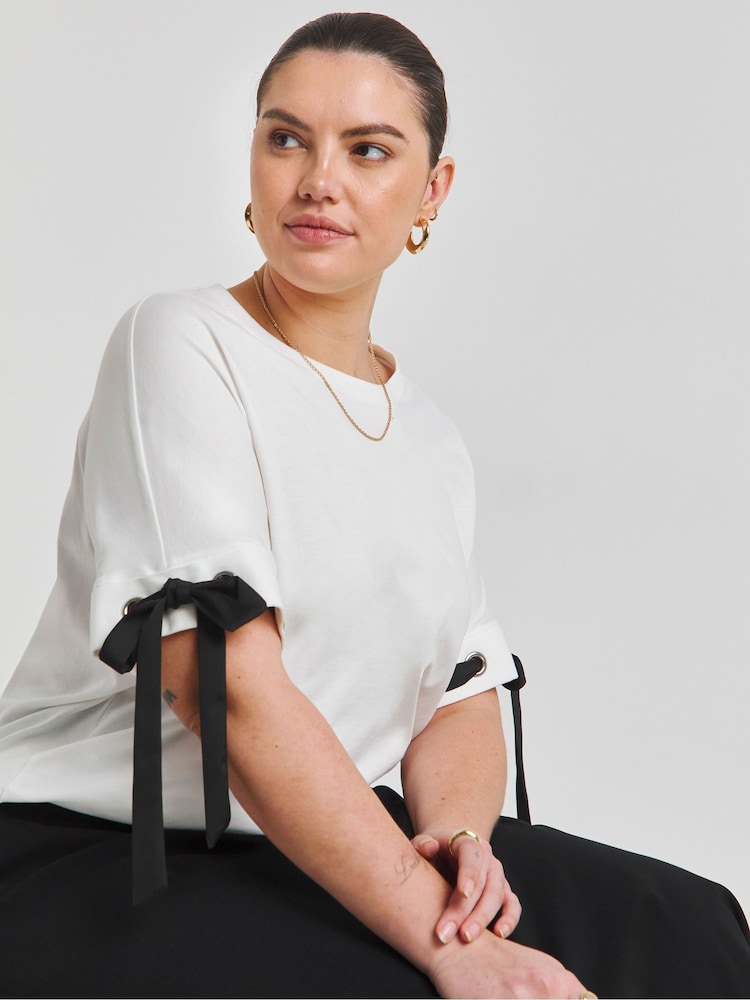 Simply Be Ribbon Trim T-Shirt - Imagen 1 de 4