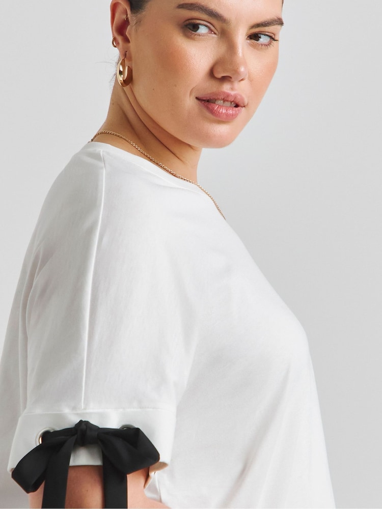 Simply Be Ribbon Trim T-Shirt - Imagen 4 de 4