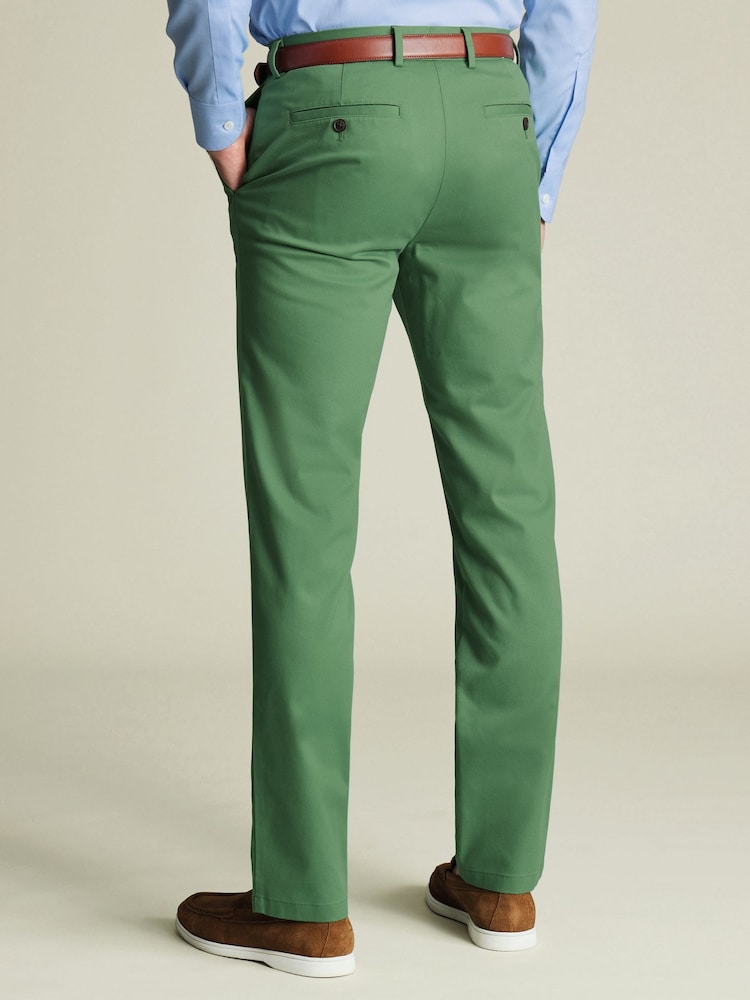 Charles Tyrwhitt Green Classic Fit Smart Casual Chino Trousers - Image 2 of 5