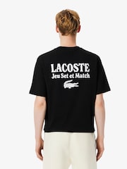 Lacoste Black Loose Fit Heavy Jersey Printed T-Shirt - Image 2 of 4